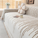 Sofa Throw – Fringed Embroidered – Ivory Cream