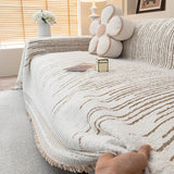 Sofa Throw – Fringed Embroidered – Ivory Cream