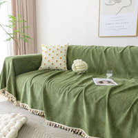 Sofa Throw – Fringed – Moss