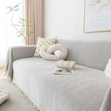 Sofa Throw – Fringed – Pearl Grey