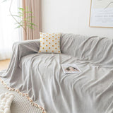 Sofa Throw – Fringed – Pearl Grey