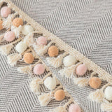 Sofa Throw – Fringed – Pearl Grey