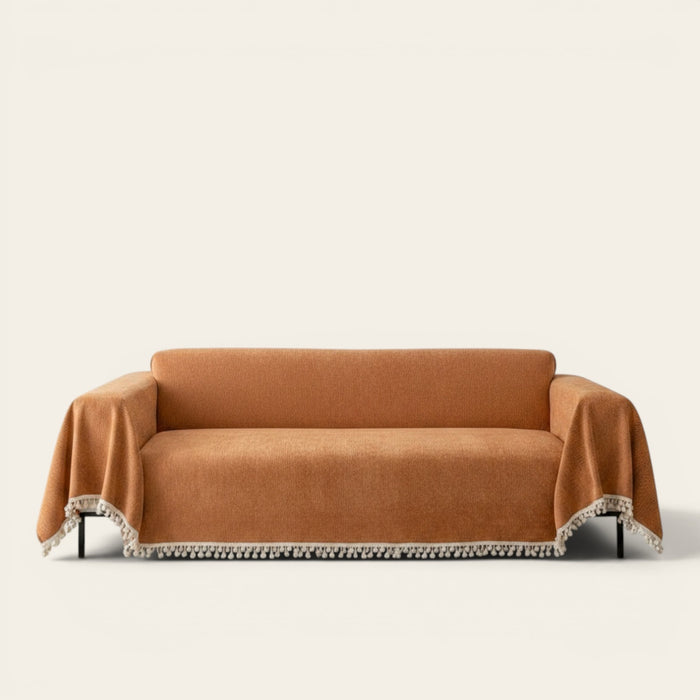 Sofa Throw – Fringed – Terracotta