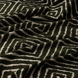 Forest Green Geometric Boho sofa throw, woven texture in close-up, view 2