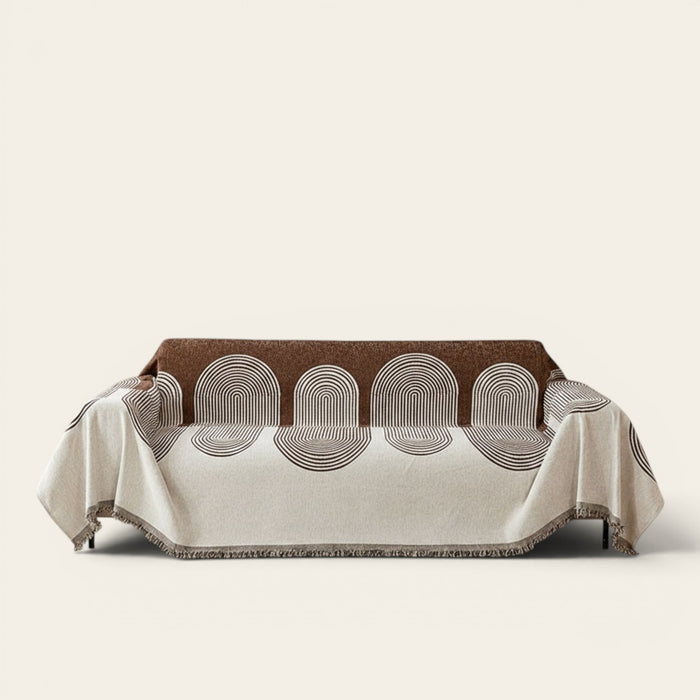 Sofa Throw – Geometric Circles – Espresso