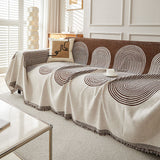 Sofa Throw – Geometric Circles – Espresso