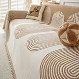 Sofa Throw – Geometric Circles – Ivory Cream