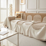 Sofa Throw – Geometric Circles – Ivory Cream