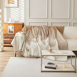 Sofa Throw – Geometric Circles – Ivory Cream