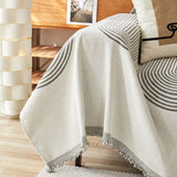 Sofa Throw – Geometric Circles – Pearl Grey