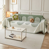 Sofa Throw – Geometric Circles – Sage Mist