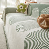 Sofa Throw – Geometric Circles – Sage Mist