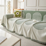 Sofa Throw – Geometric Circles – Sage Mist