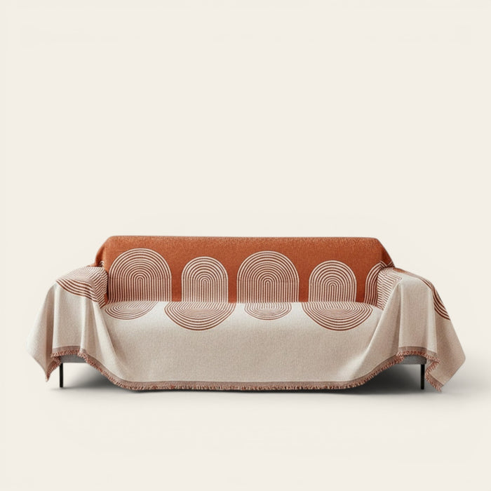 Sofa Throw – Geometric Circles – Terracotta