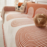 Sofa Throw – Geometric Circles – Terracotta
