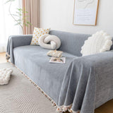 Sofa Throw – Fringed – Warm Stone