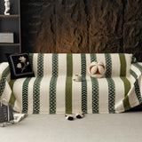 Sofa Throw – Striped – Moss