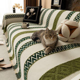 Sofa Throw – Striped – Moss
