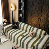 Sofa Throw – Striped – Moss
