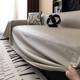 Sofa Throw – Leather Look – Bouclé Sand