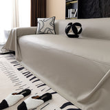 Sofa Throw – Leather Look – Bouclé Sand