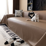 Sofa Throw – Leather Look – Caramel