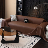 Sofa Throw – Leather Look – Espresso