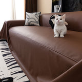 Sofa Throw – Leather Look – Espresso