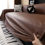 Sofa Throw – Leather Look – Espresso