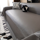 Sofa Throw – Leather Look – Pearl Grey