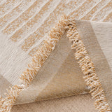 Caramel Linen Knit sofa throw seen from the side on a corner sofa, view 2