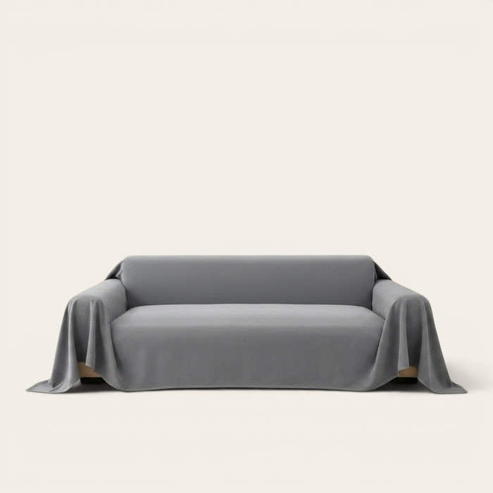 Sofa Throw – Linen Knit – Charcoal