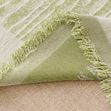 Forest Green Linen Knit sofa throw covering the arm and seat of a sectional, view 2