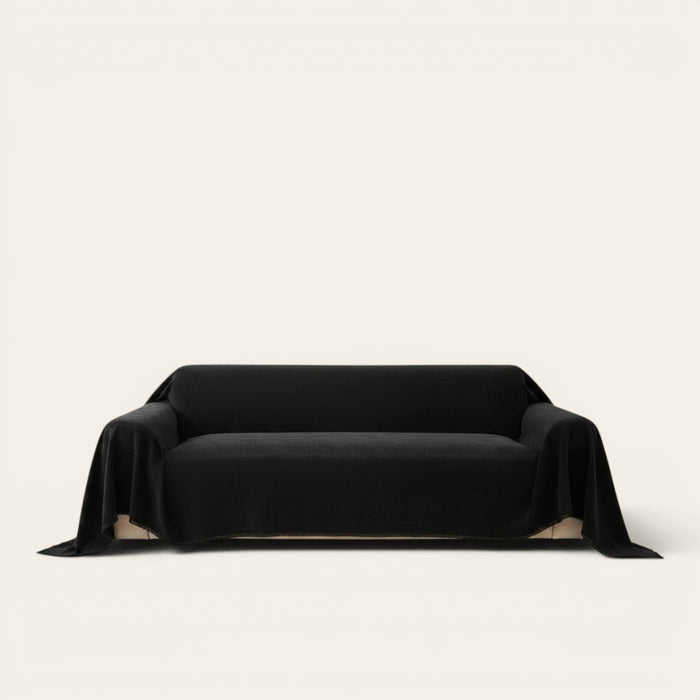 Sofa Throw – Linen Knit – Ink Black