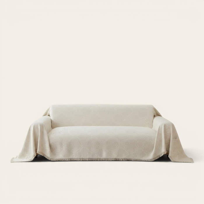 Sofa Throw – Linen Knit – Ivory Cream