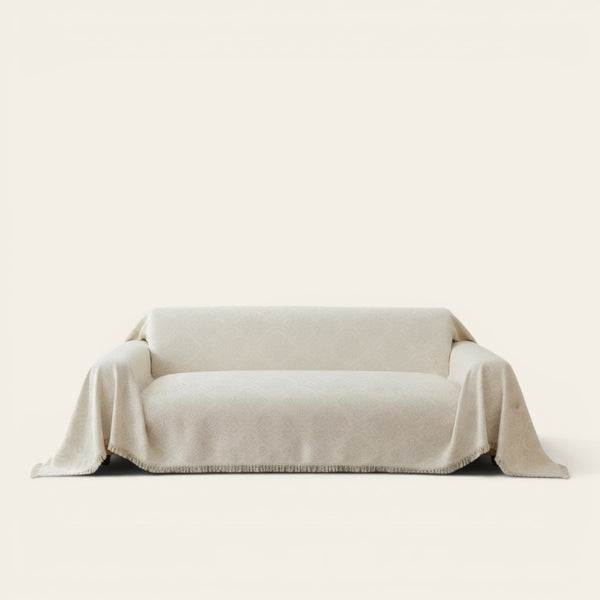 Sofa Throw – Linen Knit – Ivory Cream