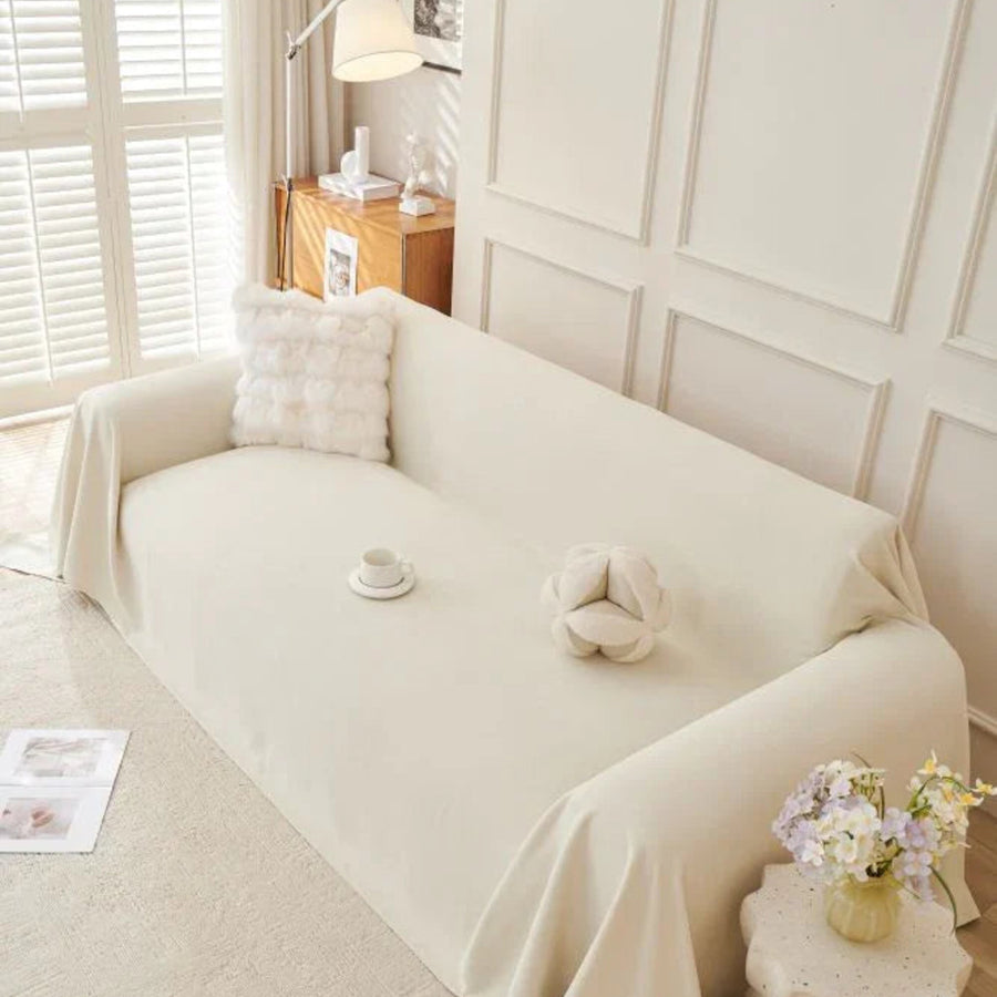 Sofa Throw – Linen Knit – Ivory Cream