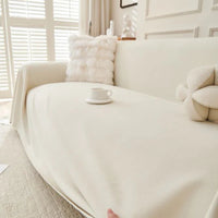 Sofa Throw – Linen Knit – Ivory Cream