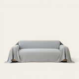 Sofa Throw – Linen Knit – Pearl Grey
