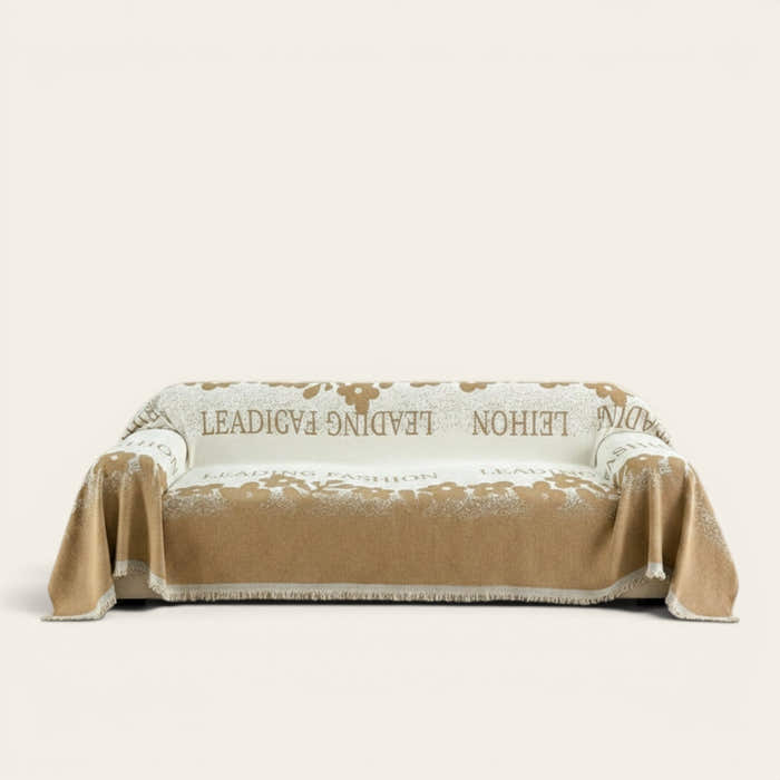 Sofa Throw – Logo Print – Caramel