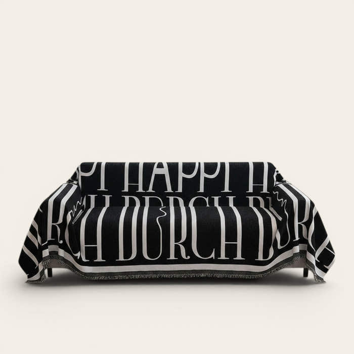 Sofa Throw – Logo Print – Ink Black