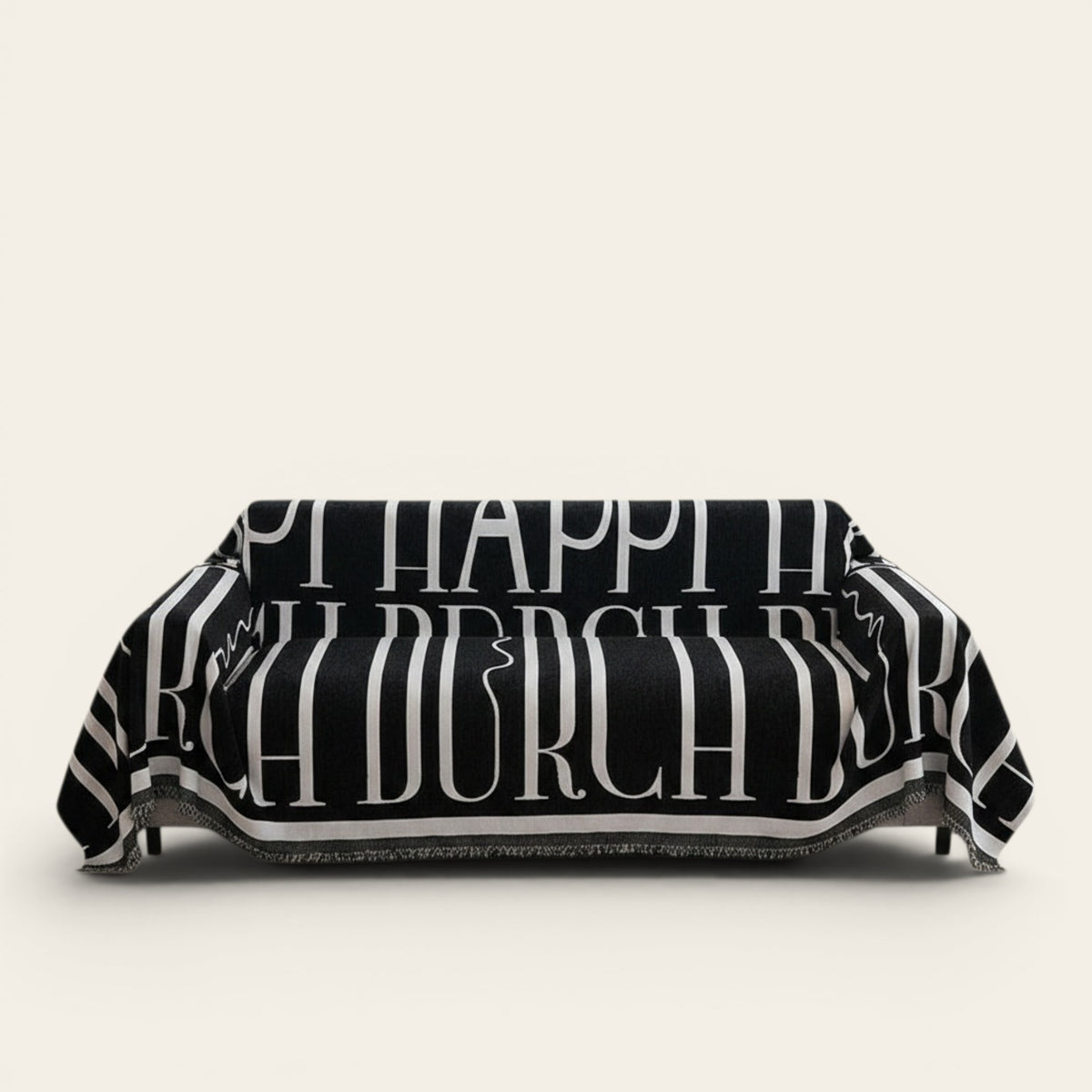 Sofa Throw – Logo Print – Ink Black