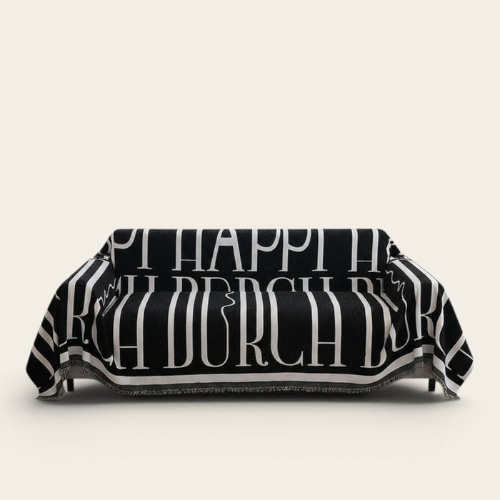 Sofa Throw – Logo Print – Ink Black