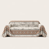 Ivory Cream Luxe Heritage sofa throw on a plain studio background, view 2