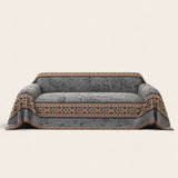 Pearl Grey Luxe Heritage sofa throw on a plain studio background