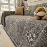 Sofa Throw – Tile Jacquard – Charcoal