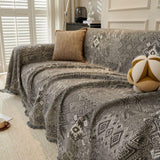 Sofa Throw – Tile Jacquard – Charcoal