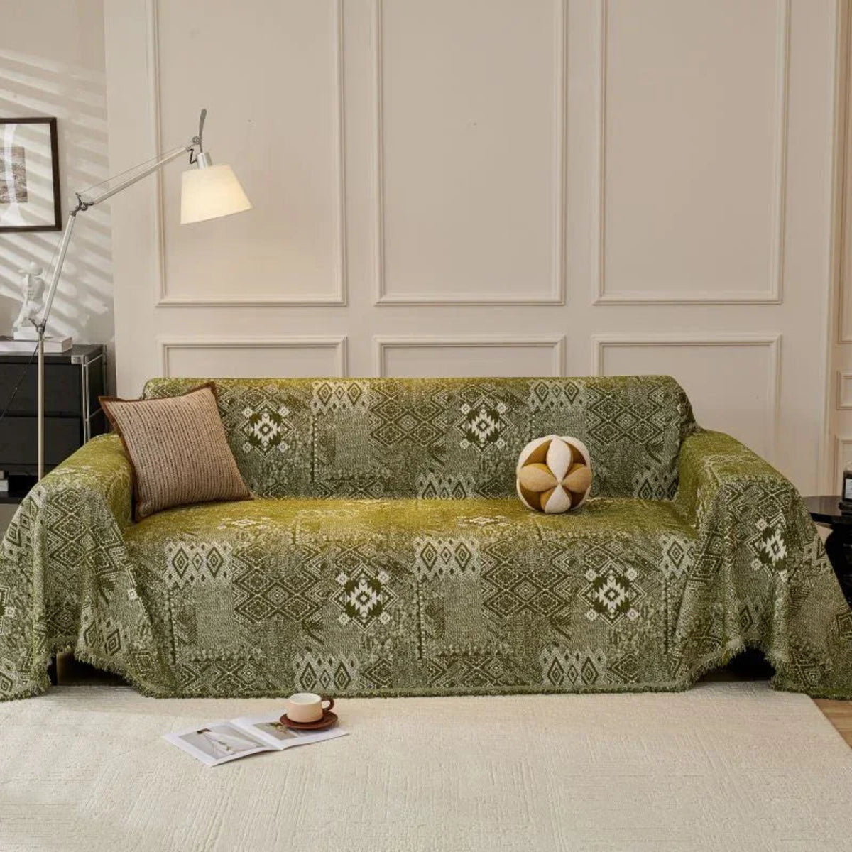 Sofa Throw – Tile Jacquard – Forest