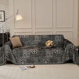 Sofa Throw – Tile Jacquard – Ink Black