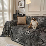 Sofa Throw – Tile Jacquard – Ink Black